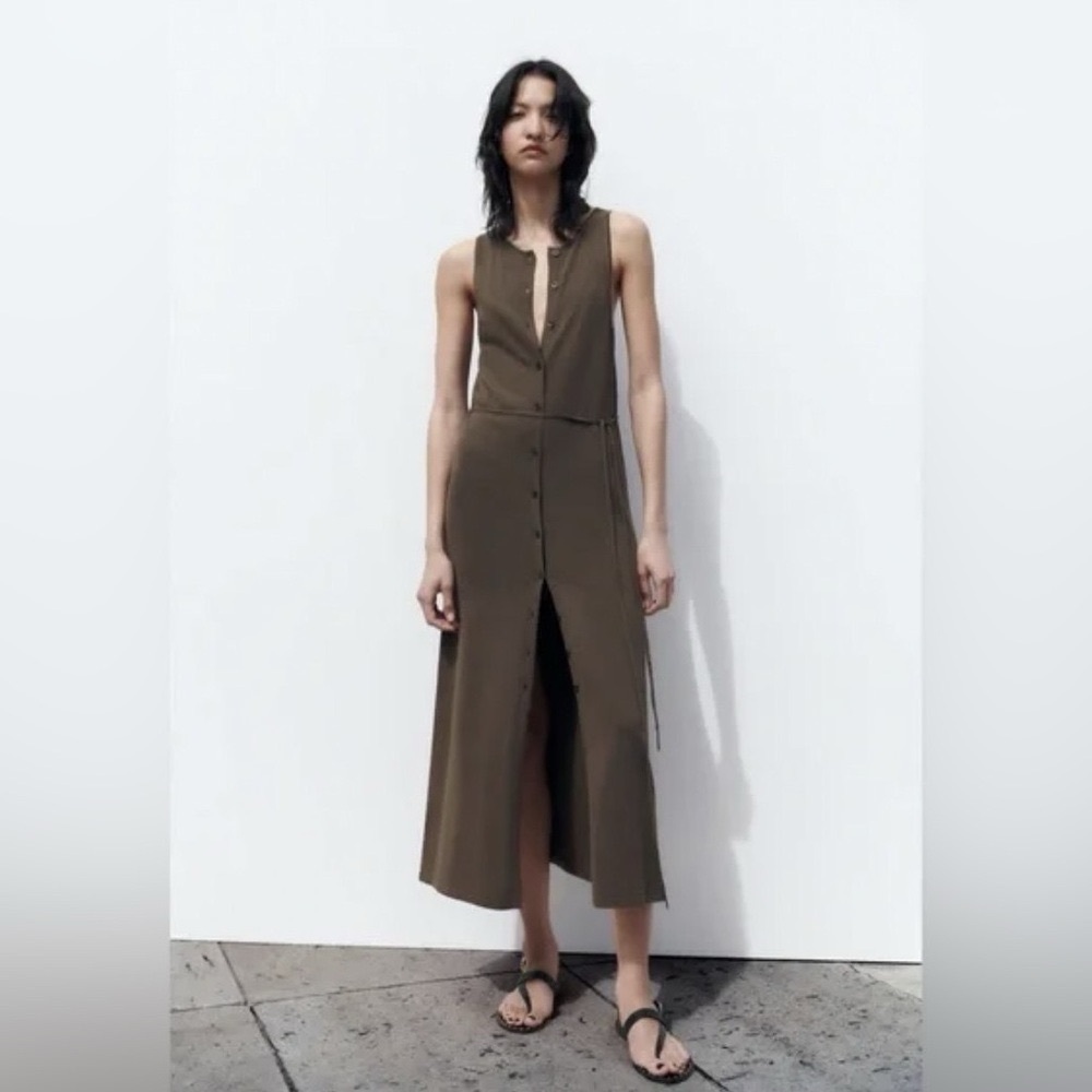 ZARA Belted Knit Midi Dress | Size S